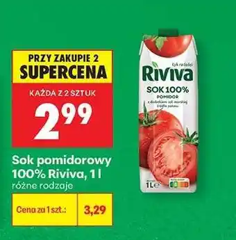 Biedronka Sok pomidorowy 100% Riviva, 1l oferta