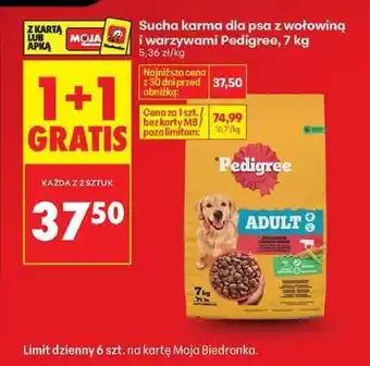 Biedronka Sucha karma dla psa z wołowiną i warzywami Pedigree, 7 kg oferta