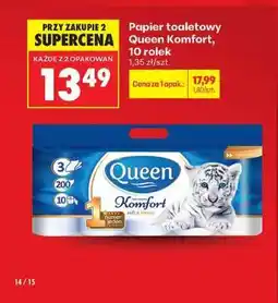 Biedronka Papier toaletowy Queen Komfort 10 rolek oferta