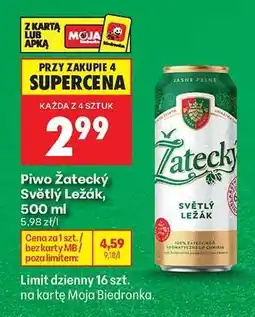 Biedronka Piwo Žatecký Světlý ležák 500 ml oferta