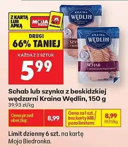 Biedronka Schab lub szynka z beskidzkiej wędzarni Kraina Wędlin , 150 g oferta