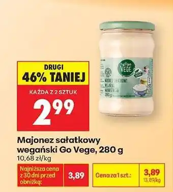 Biedronka Majonez sałatkowy wegański Go Vege 280 g oferta