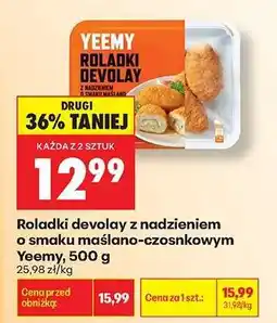 Biedronka Roladki devolay z nadzieniem o smaku maślano-czosnkowym Yeemy, 500 g oferta