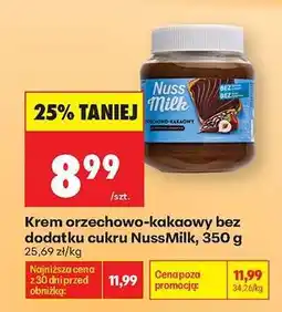 Biedronka Krem orzechowo-kakaowy bez dodatku cukru NussMilk, 350 g oferta
