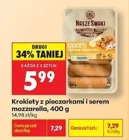 Biedronka Krokiety z pieczarkami i serem mozzarella, 400 g oferta
