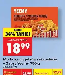 Biedronka Mix box nuggetsów i skrzydełek + 2 sosy Yeemy, 750 g oferta