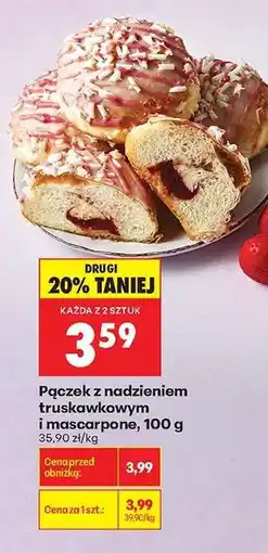 Biedronka Pączek z nadzieniem truskawkowym i mascarpone, 100 g oferta