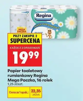 Biedronka Papier toaletowy rumiankowy Regina Mega Paczka , 16 rolek oferta