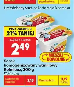Biedronka Serek homogenizowany waniliowy Rolmlecz, 200 g oferta
