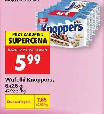 Biedronka Wafelki Knoppers, 5x25 g oferta