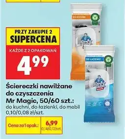 Biedronka Ściereczki nawilżane do czyszczenia Mr Magic , 50/60 szt oferta