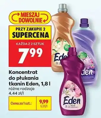 Biedronka Koncentrat do płukania tkanin Eden, 1,8 l oferta