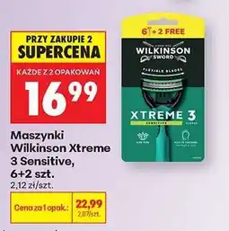 Biedronka Maszynki Wilkinson Xtreme 3 Sensitive, 6+2 szt oferta