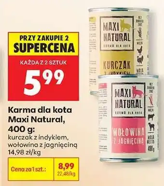 Biedronka Karma dla kota Maxi Natural, 400 g oferta