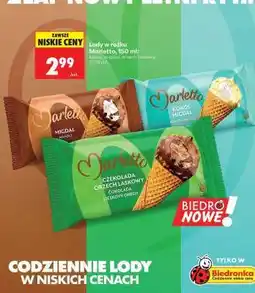 Biedronka Lody w rożku Marletto, 150 ml oferta