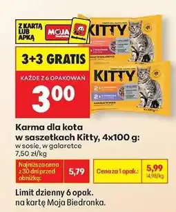 Biedronka Karma dla kota w saszetkach Kitty, 4x100 g oferta