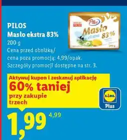 Lidl PILOS Masło ekstra 83% oferta