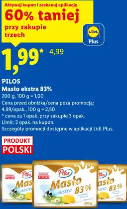 Lidl Pilos Masło ekstra 83% oferta