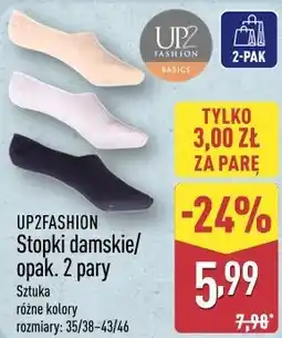 ALDI UP2FASHION Stopki damskie/opak. 2 pary oferta