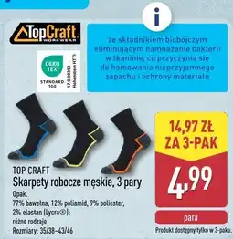 ALDI TOP CRAFT Skarpety robocze męskie, 3 pary oferta