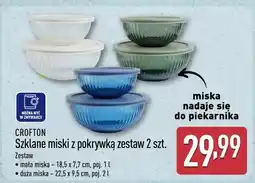 ALDI CROFTON Szklane miski z pokrywką zestaw 2 szt oferta