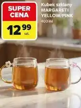 Carrefour Kubek szklany MARGARETI YELLOW/PINK oferta