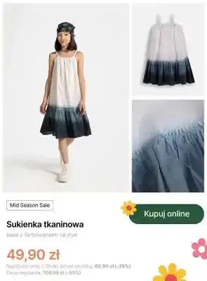 Sukienka tkaninowa Coccodrillo biała z farbowaniem tie dye