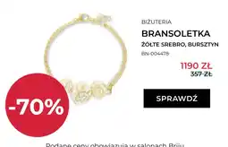 Briju Bransoletka z żółtego srebra z bursztynem Briju oferta