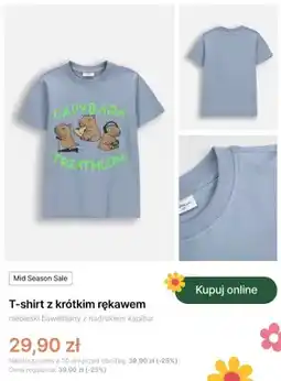 Coccodrillo T-shirt z krótkim rękawem Coccodrillo niebieski bawełniany z nadrukiem kapibar oferta