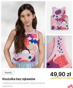 Coccodrillo Koszulka bez rękawów Coccodrillo wielokolorowa prążkowana z abstrakcyjnym nadrukiem oferta