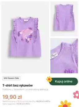 Coccodrillo T-shirt bez rękawów Coccodrillo fioletowy z falbankami i przestrzenną aplikacją oferta