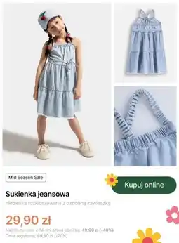 Coccodrillo Sukienka jeansowa Coccodrillo niebieska rozkloszowana z ozdobną zawieszką oferta