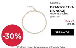 Briju Bransoletka na nogę Briju różowe srebro oferta