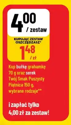 Polomarket Zestaw Serek śmietankowy Twój Smak Puszysty Piątnica i Bułka grahamka oferta
