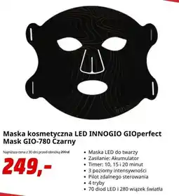 Media Markt Maska kosmetyczna LED InnoGIO GIOperfect Mask Czarna oferta