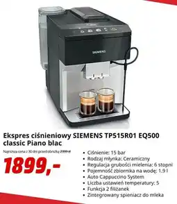 Media Markt Ekspres ciśnieniowy Siemens EQ500 Classic Piano blac oferta
