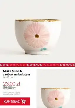Homla Miska Meren z różowym kwiatem 14x10 cm oferta