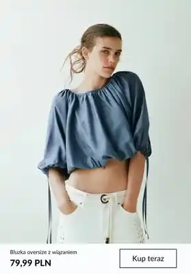 Bluzka oversize z wiązaniem