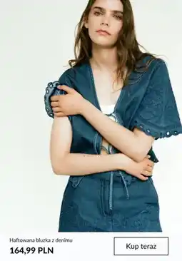 H&M Bluzka haftowana z denim oferta