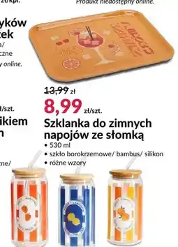 Agata Meble Szklanka do zimnych napojów ze słomką oferta