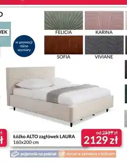 Agata Meble Łóżko ALTO zagłówek LAURA 160x200 cm oferta