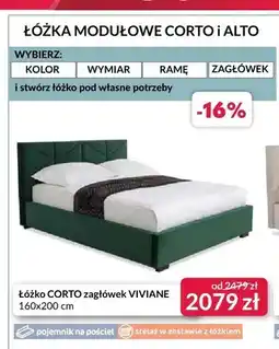 Agata Meble Łóżko CORTO zagłówek VIVIANE 160x200 cm oferta
