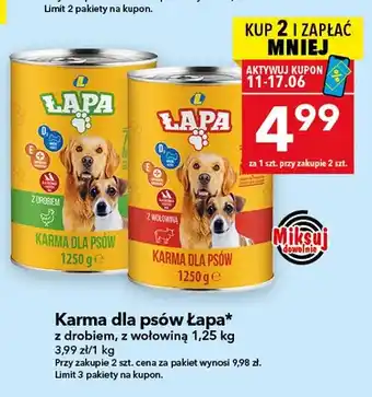 Karma dla psów Łapa z wołowiną
