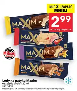 Lewiatan Lody na patyku Maxim wanilia w czekoladzie z migdałami oferta