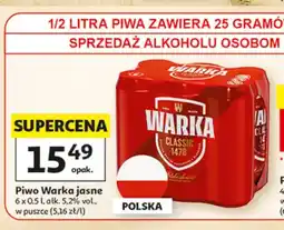 Auchan Piwo Warka Classic jasne 6-pak oferta