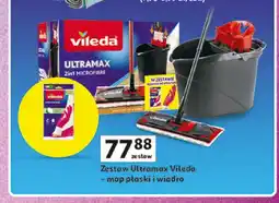 Auchan Zestaw Ultramax Vileda mop płaski i wiadro oferta