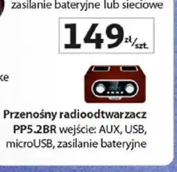 Auchan Przenośny radioodtwarzacz Blaupunkt PP5,2BR wejście: AUX, USB, microUSB, zasilanie bateryjne oferta