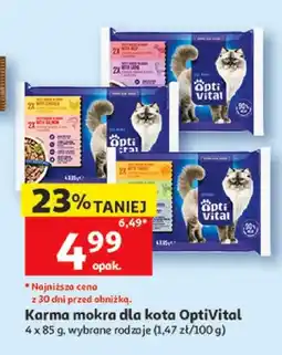 Auchan Karma mokra dla kota OptiVital z kurczakiem i łososiem 4-pak oferta