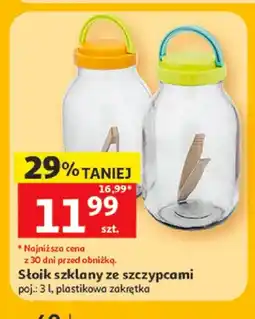 Auchan Słoik szklany ze szczypcami oferta