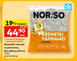 Auchan Krewetki surowe w pancerzu bez głowy Norso oferta